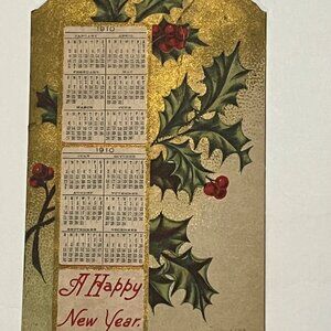 1909 Happy New Year Post Card with 1910 Calendar
